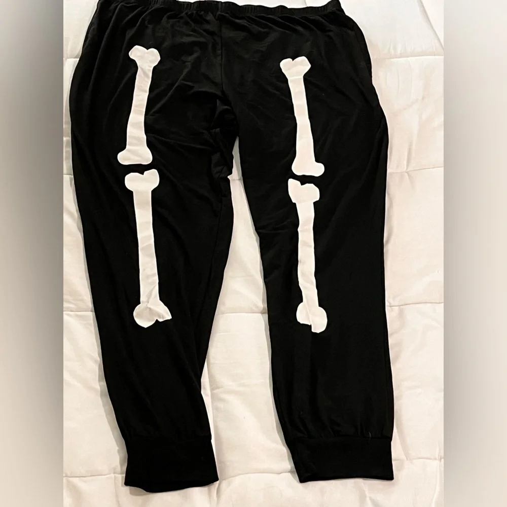 Black Skeleton Print Halloween Costume